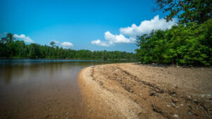 Picture of Englishman Island in the Boundary Waters, to illustrate a sandy beach resort